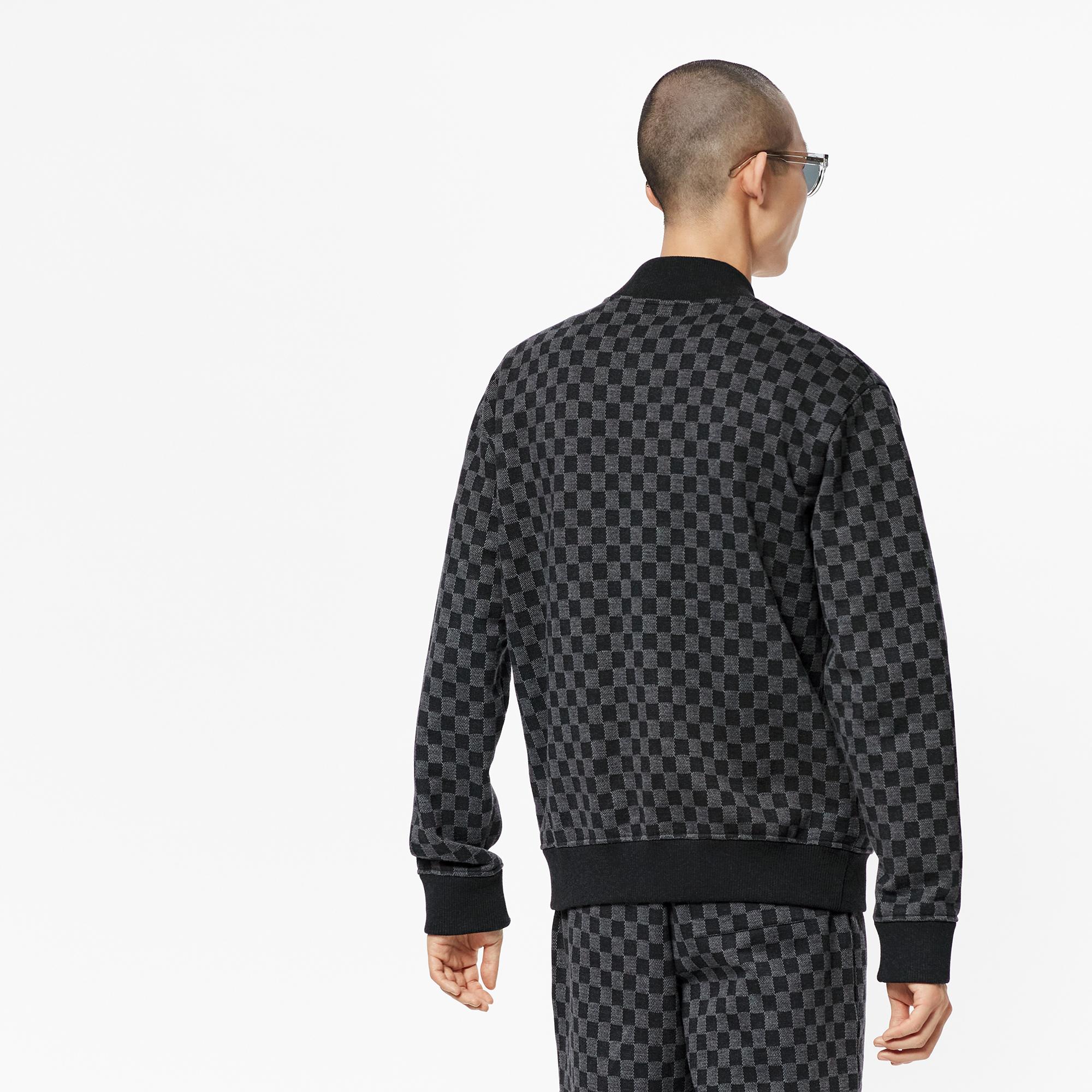 dogtooth jacquard zip through overshirt